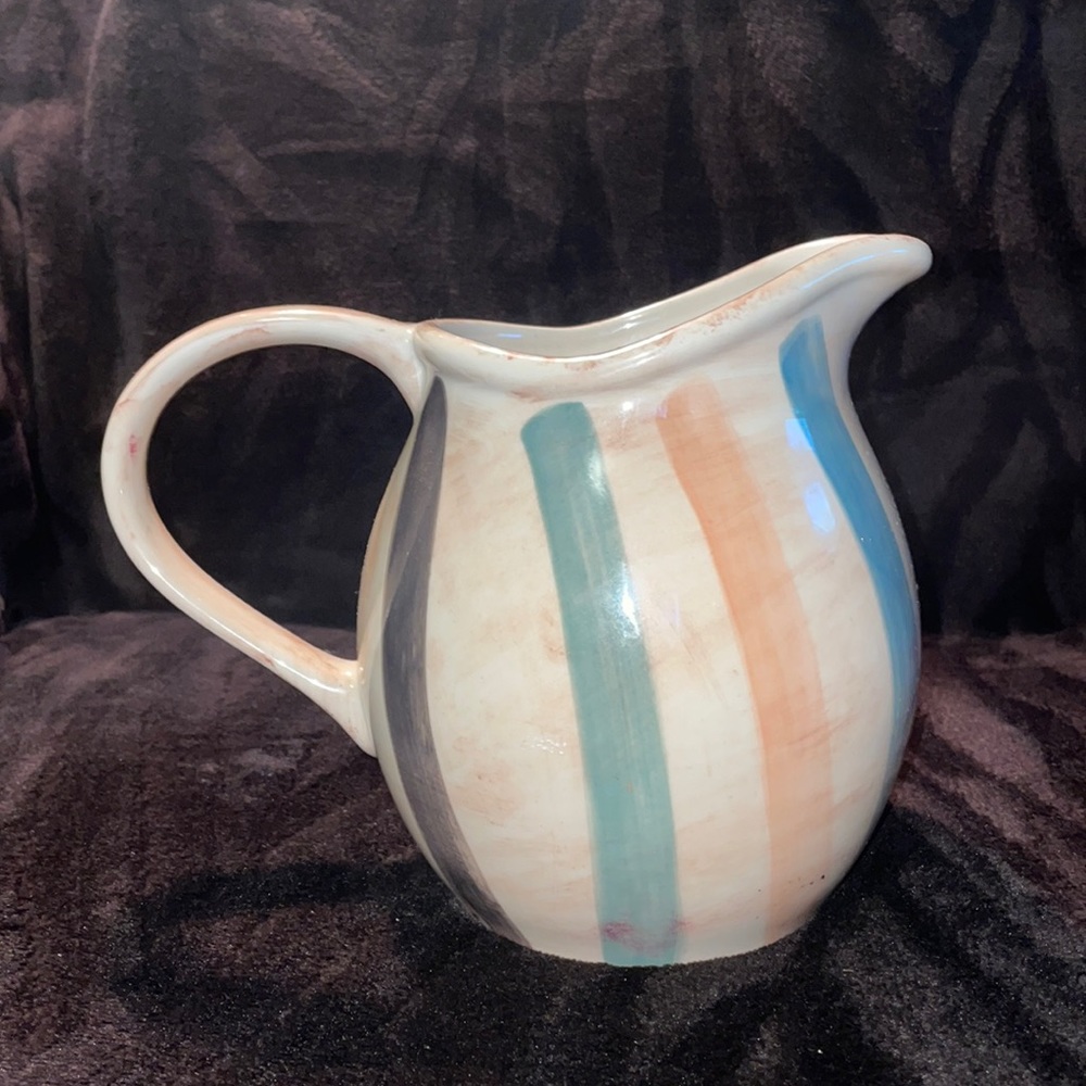 Oneida Stoneware Teramo Stripes pitcher